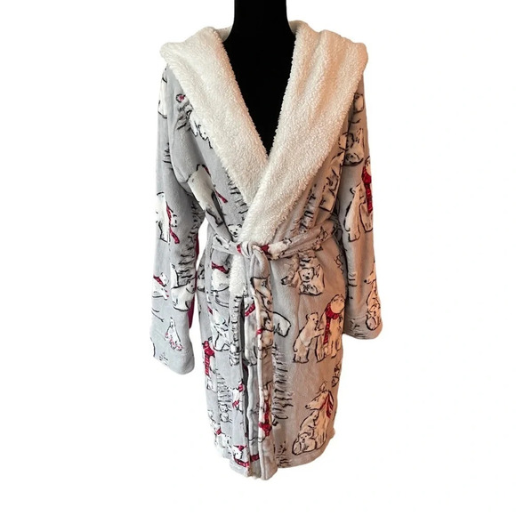 NWT Vera Bradley Hooded Fleece Robe in Beary Merry Small/Medium - Picture 8 of 12